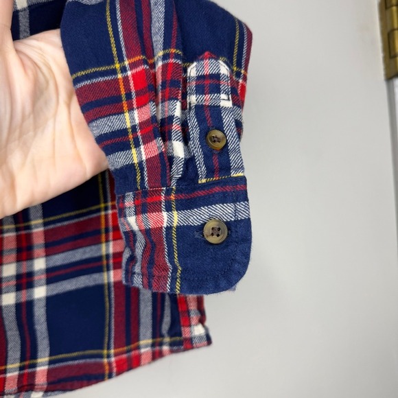 Crewcuts Boys Plaid Flannel Shirt Size 2 Red Navy Yellow Button Down - Picture 2 of 7